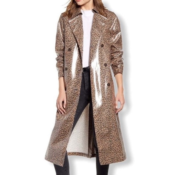 NEVER WORN double,breasted leopard print raincoat - Picture 1 of 4